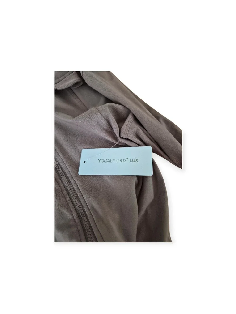Yogalicious Lux Women’s Zip-Front Active Jacket Yoga Dark Tan Athletics NWT